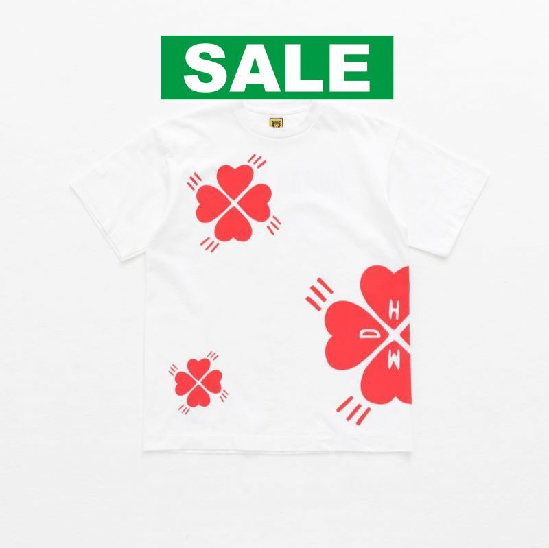 HUMAN MADE T-SHIRT HEART CLOVER T-SHIRT - NATURAL CIRCLE